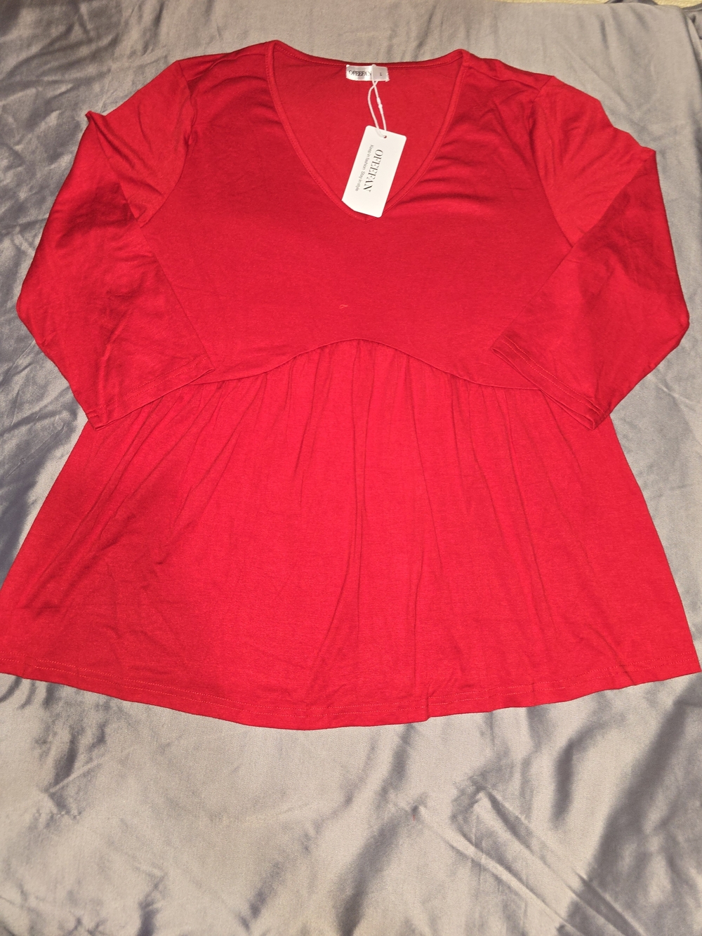 Covington Red V-Neck Women’s Peplum Top